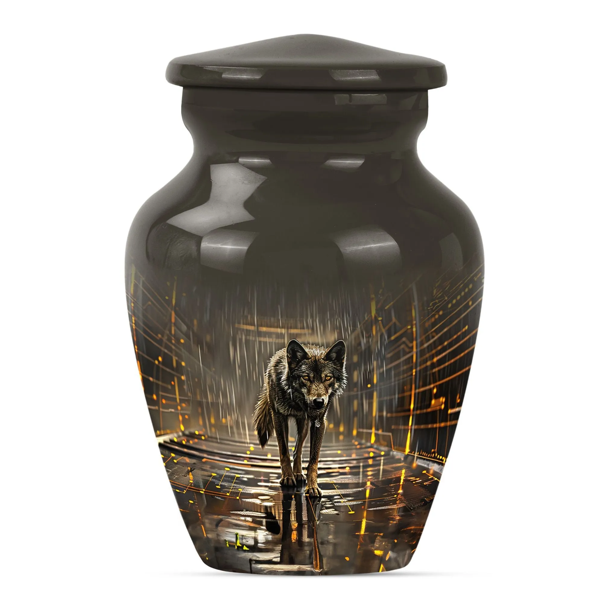 Wolf Themed Remnant Memorial - Premium Medium Cremation Urn