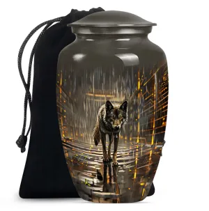 Wolf Themed Remnant Memorial - Premium Medium Cremation Urn